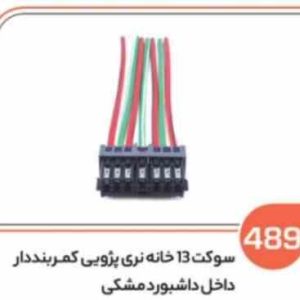 489 سوکت 13 خانه نری کمربند دار مشکی (سوکت عباسی)