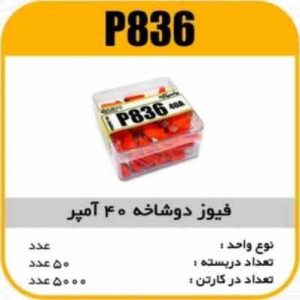 فیوز دو شاخه 40 آمپر پاسیکو P836 ب 500 ک 5000